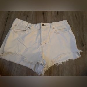 Free People white jean shorts